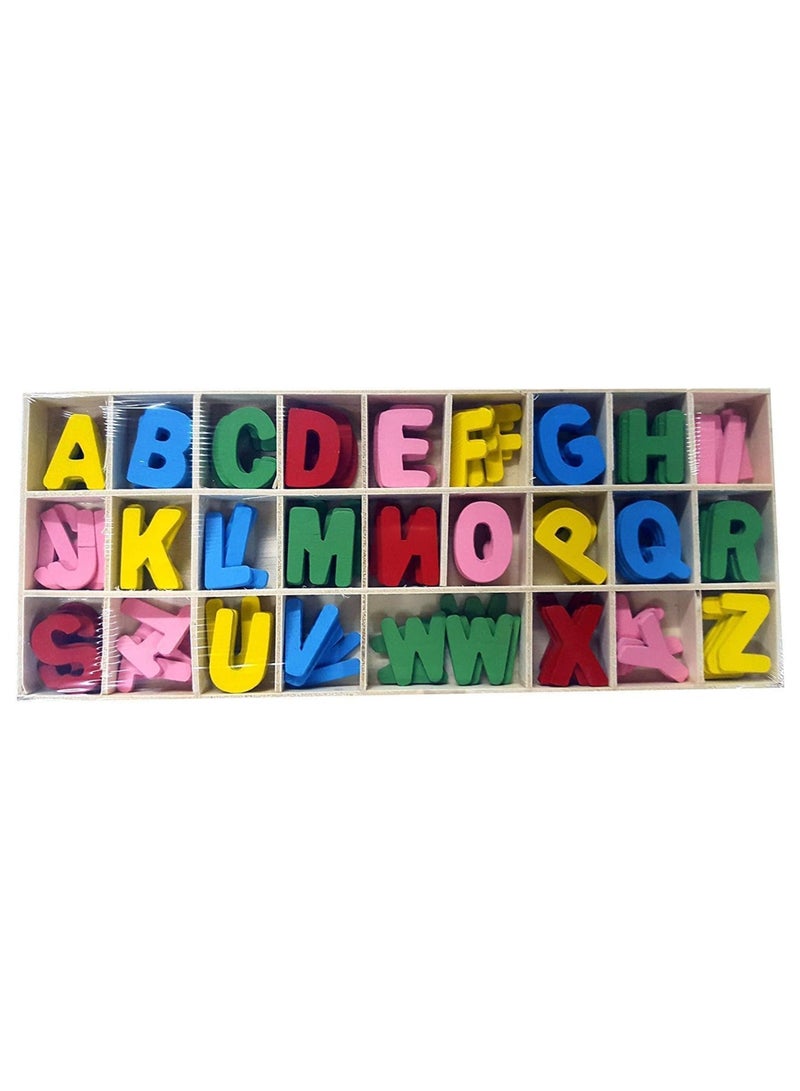 asmat Wooden Alphabets Set for Art & Craft (5 Pieces Each Letter) - Image 3