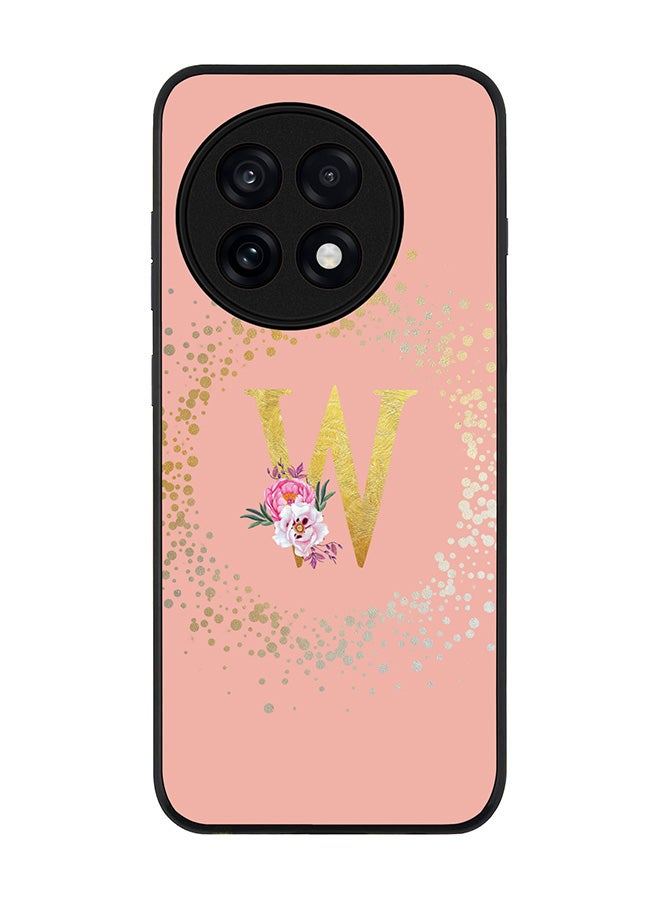 Stylizedd For OnePlus 13R / Ace 5 Pro Case,Slim fit Camera Protection, Shockproof Thin Phone cover  - Custom Monogram Floral - W  (Rose Pink )