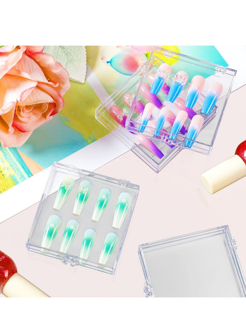 15 Pcs Acrylic Nail Art Display Stand and Storage Box with 30 Double-Sided Adhesive Tapes for Salon and Home Use - Image 4