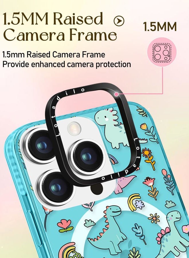 LOTADILO Case for iPhone 16 Pro Max Case Compatible with Magsafe Ring Holder Stand - for Women Dinosaur Design TPU Phone Cover for Girls Girly Funny Fashion - Image 3