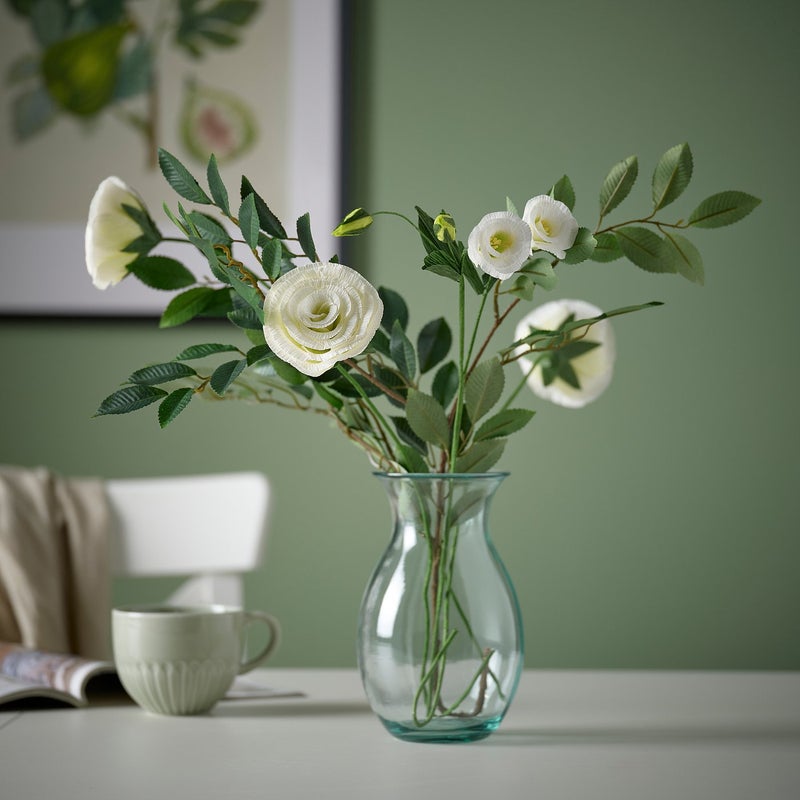 Baitique Artificial Paper Rose Flower, White, 50 cm - Image 2