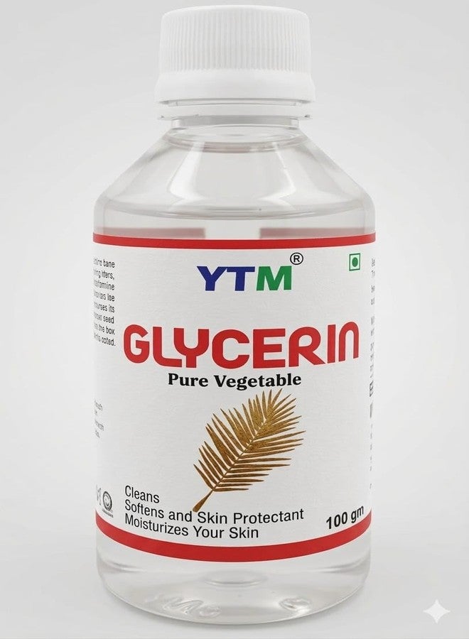 YTM 100% Veg Glycerine 100gm Vegetable Glycerin for Face, Pure Organic Ingredients, Vegan, Hypoallergenic Moisturizer for Skin, Hair Gel (100gm Pack of 1) - Image 1