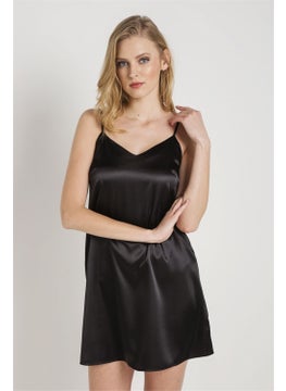 Magic Form 7270 Women's Black Strappy Satin Nightgown  - Image 1