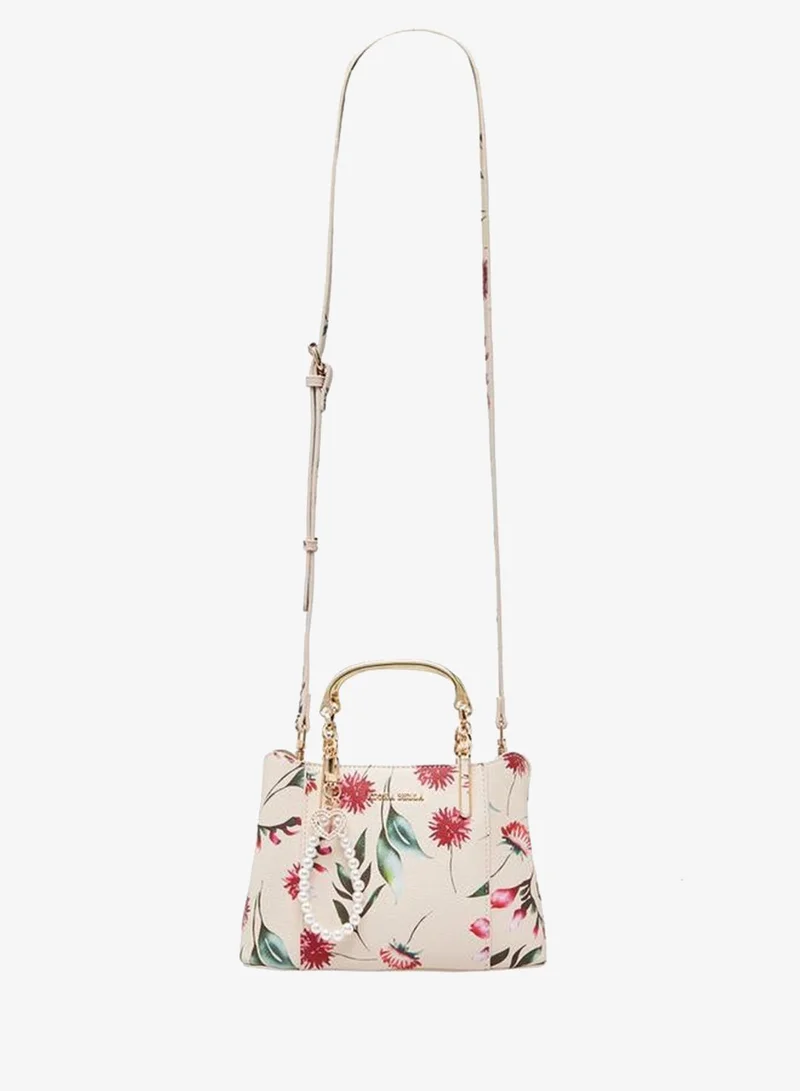 Flora Bella By Shoexpress PINK Printed Tote Bag With Detachable Shoulder Strap for Women | Best Price UAE
