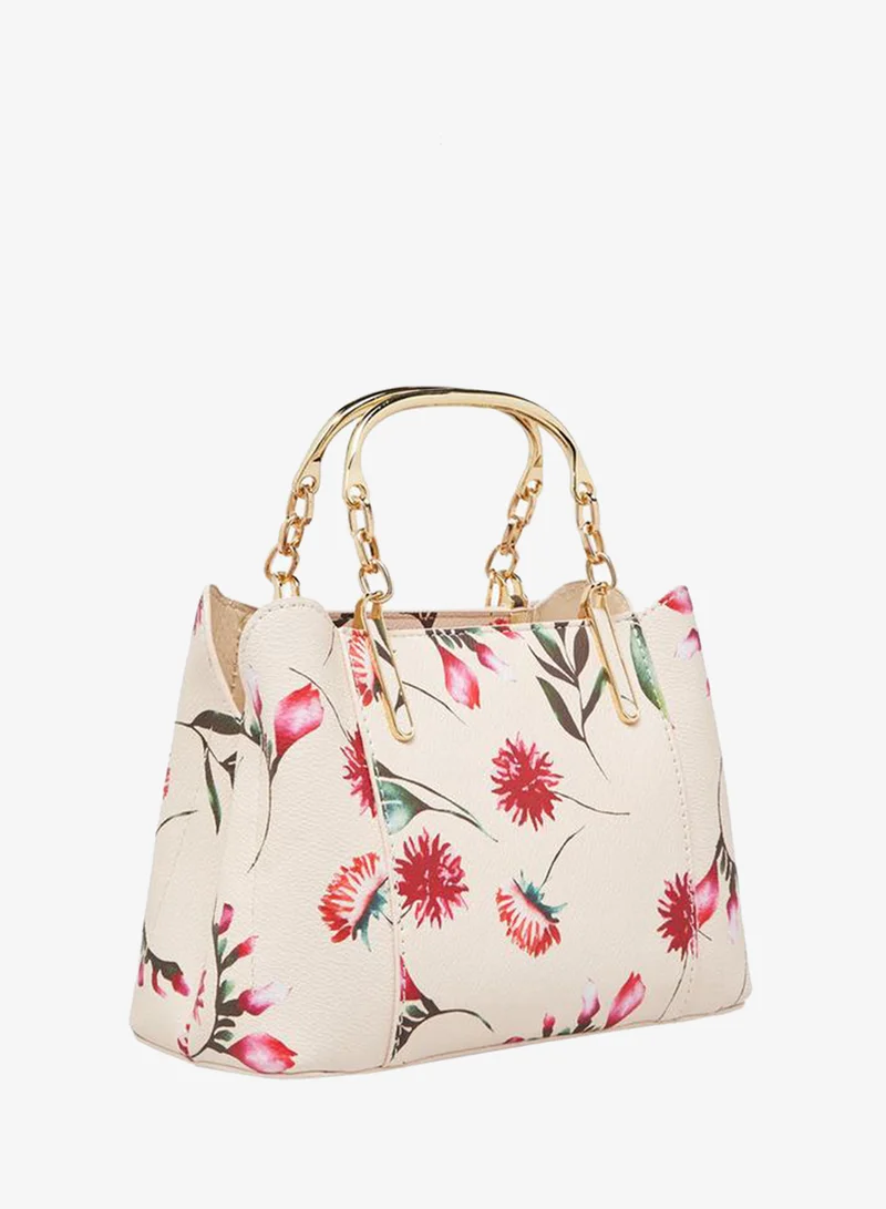 Flora Bella By Shoexpress PINK Printed Tote Bag With Detachable Shoulder Strap for Women | Best Price UAE