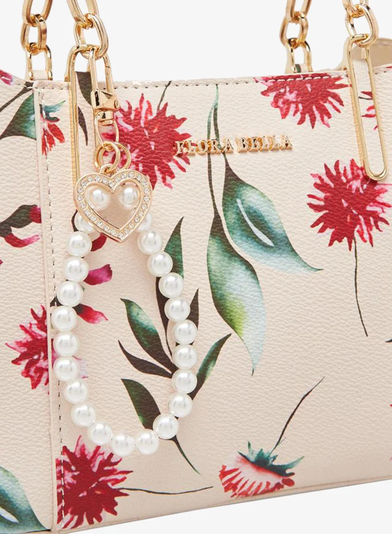 Flora Bella By Shoexpress PINK Printed Tote Bag With Detachable Shoulder Strap for Women | Best Price UAE