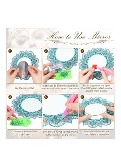 Generic Crystal Diamond Painting Mirror DIY Kit, Art Makeup Mirror, Art Crafts for Home Wall Table Decoration  - Image 3