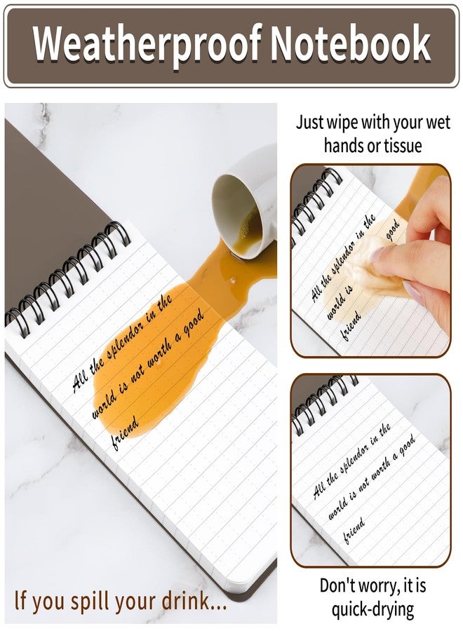 COIDEA 3 Pack Waterproof Notebook, 3 x 5 Pocket Notepad, All Weather Small Pocket Notebook Paper, Mini Spiral Notepad Police Notepad 100 Lined Pages for Outdoor Office - Image 3