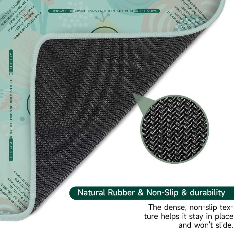 Deyimmei Neoprene Mahjong Mat for Table 31.5"x31.5" - Non-Slip, Noise Reduction Cover with Storage Pockets, American Rules & Crease-Free Rolled Shipping (Tropical Bloom) - Image 4