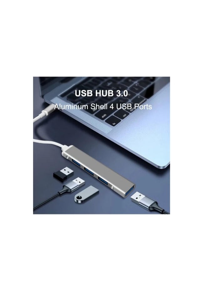 ماركة غير محددة - USB C Hub 4 منافذ USB 3.0 - سبائك الألومنيوم - نحيف للغاية - Image 1