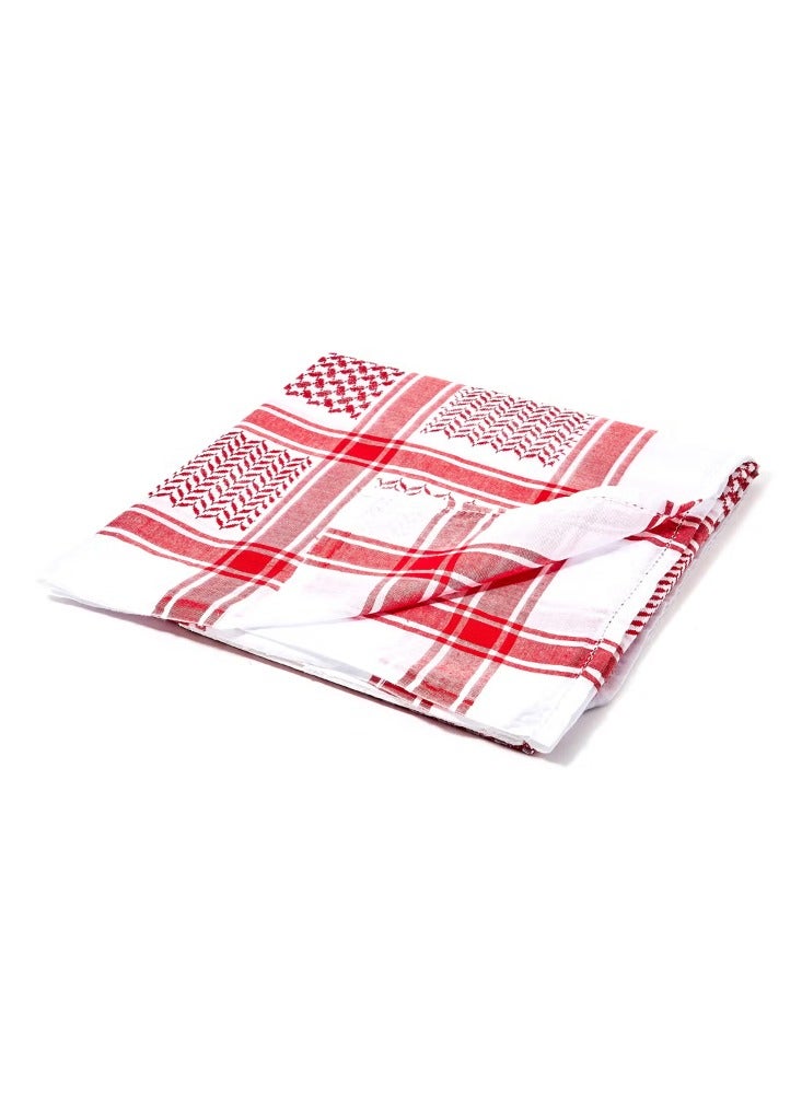 Al Jaber Cotton Shemagh Red/White - Image 1
