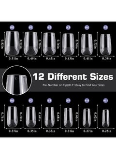 600Pc Short Square Nail Tips Fake Nails Press On Nails Clear Nail Tips Full Cover False Nail Artificial Fingernail, 12 Sizes Soft Gel X Nail Tips For Acrylic Nails Gel X Nail Extensions - pzsku/Z4A0E98B40F93812E34D1Z/45/_/1733729787/d6d21e75-1903-46d1-a081-9f151143e17f