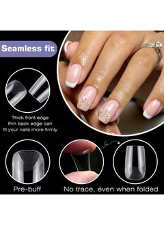 LifexTol 600Pc Short Square Nail Tips Fake Nails Press On Nails Clear Nail Tips Full Cover False Nail Artificial Fingernail, 12 Sizes Soft Gel X Nail Tips For Acrylic Nails Gel X Nail Extensions  - Image 3