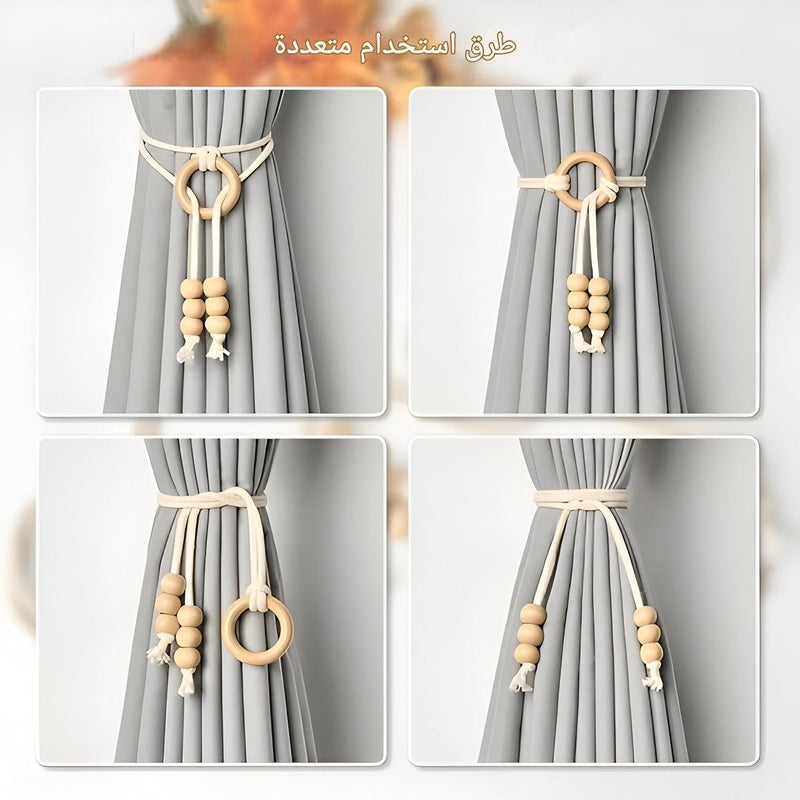Premium Wooden Curtain Tiebacks – Imported Decorative Holdbacks for Drapes & Curtains, Durable Wood Accessories for Home, Bedroom & Living Room Window Décor (Two pieces) - Image 2