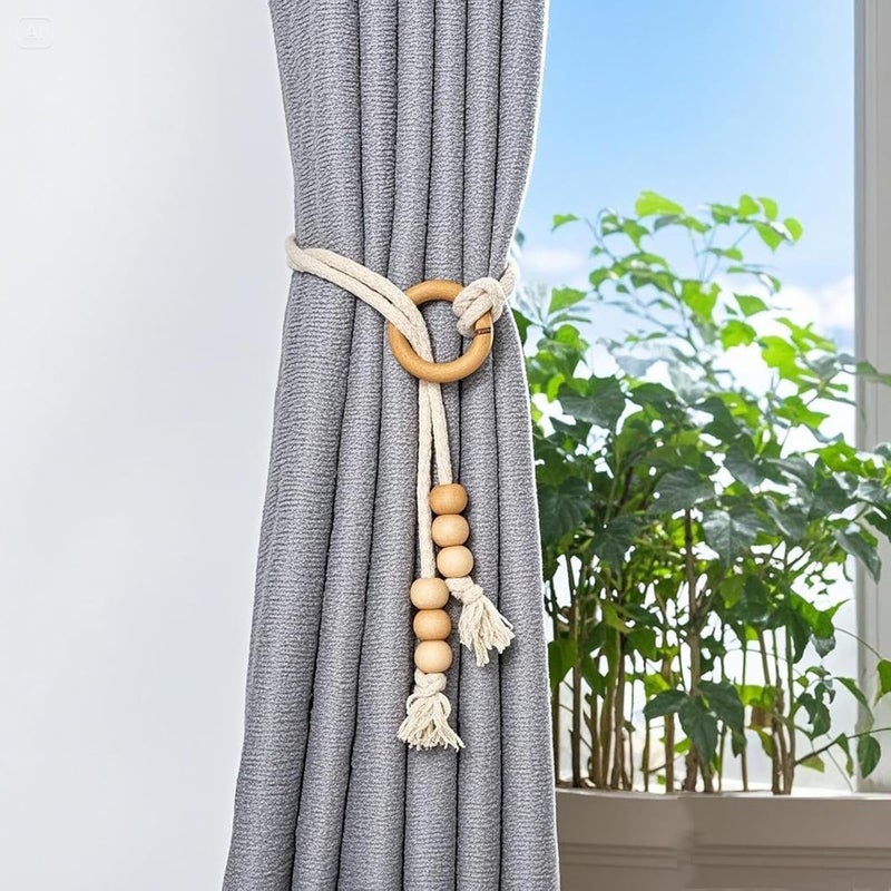 Premium Wooden Curtain Tiebacks – Imported Decorative Holdbacks for Drapes & Curtains, Durable Wood Accessories for Home, Bedroom & Living Room Window Décor (Two pieces) - Image 3