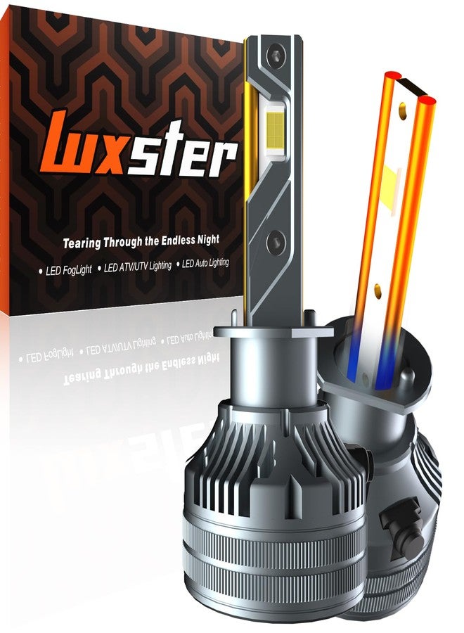 LUXSTER 2024 Punisher 40,000LM H1 LED Bulbs, Ultra-Bright TalonLED Chips, 6000K Pure White, Easy Plug-N-Play Installation Fog light, IP68 Waterproof, Pack of 2 - Image 1