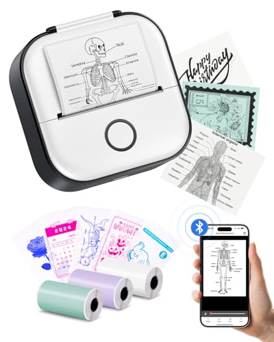 Memoking Mini Printer Sticker Printer T02 Portable Thermal Inkless Sticker Maker Machine Bluetooth Pocket Labeler for Study Graphics Anatomical Diagrams Photos Receipts DIYGift - Image 1