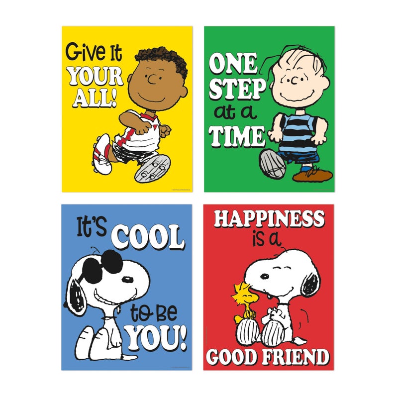 Eureka Peanuts Mini Classroom Poster Set for Teachers, 11" x 14", 8 Pieces - Image 3