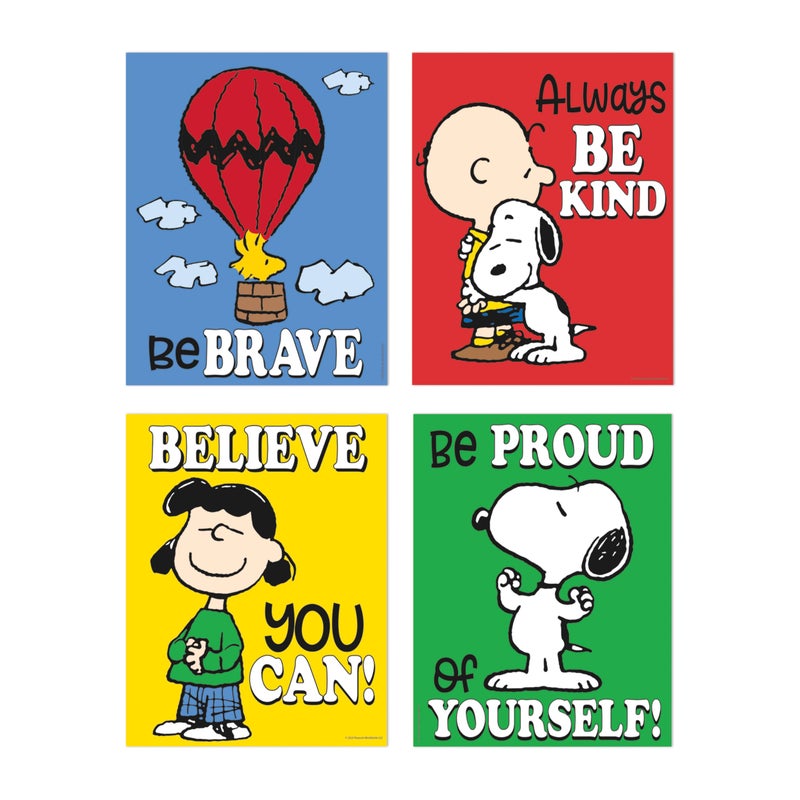 Eureka Peanuts Mini Classroom Poster Set for Teachers, 11" x 14", 8 Pieces - Image 2