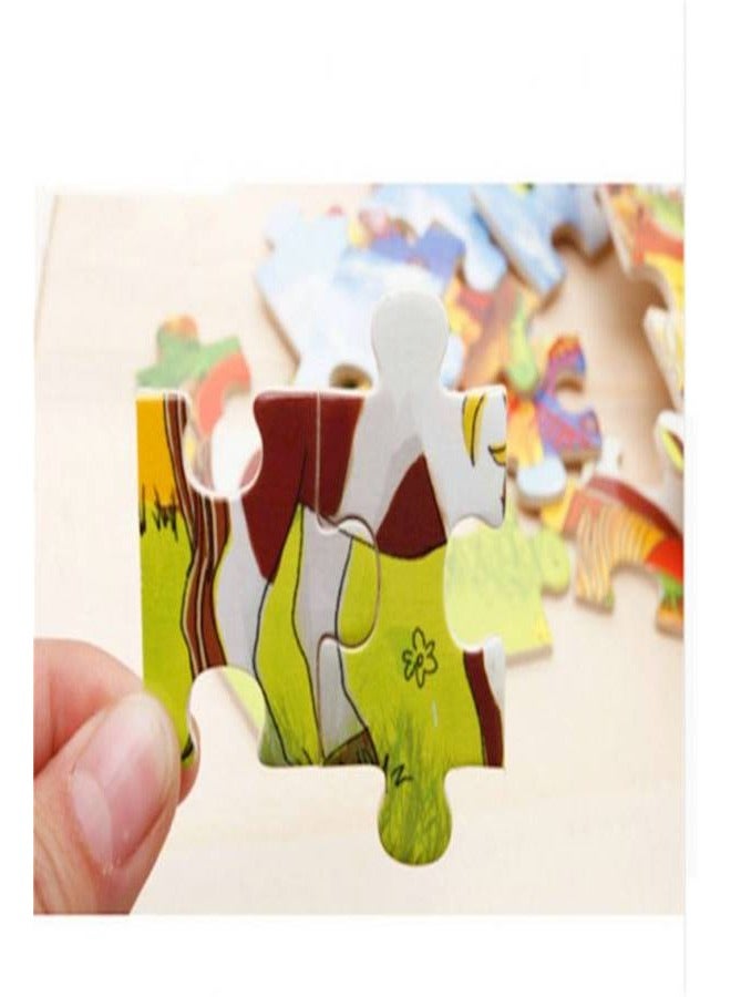 لعبة بازل خشبي لتركيب الصور المقطعة من 60 قطعة بتصميم حيوانات للتعليم المبكر مناسبة للإهداء للأولاد والبنات - Image 2