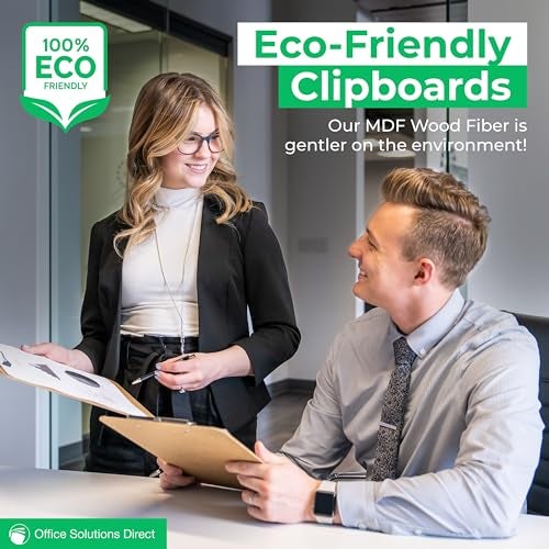 Office Solutions Direct Letter Size Clipboards with Low Profile Clip (Set of 5) - Wood Clipboards Bulk 5 Pack, Heavy Duty Clipboard, Back to School Teacher Classroom Supplies, School Supplies for College Students - Image 4