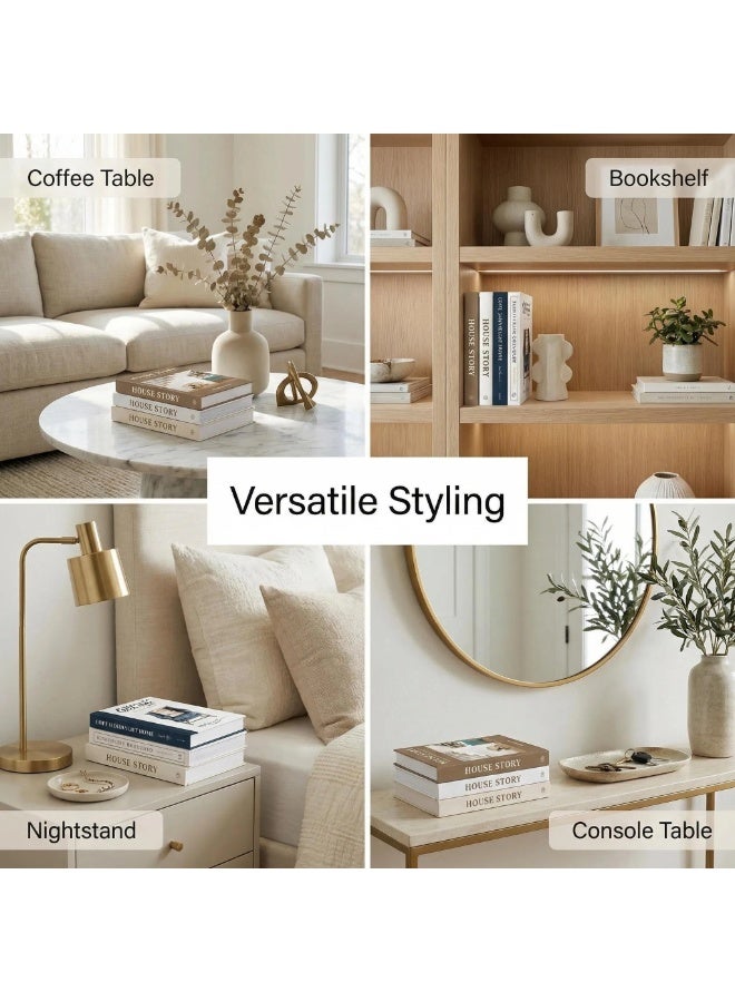 NIBEMINENT 5 Pcs Decorative Faux Books for Home Decor – Modern Fake Books for Coffee Table, Bookshelf & Bedroom, Stacked Book Set for Aesthetic Decor - Image 3