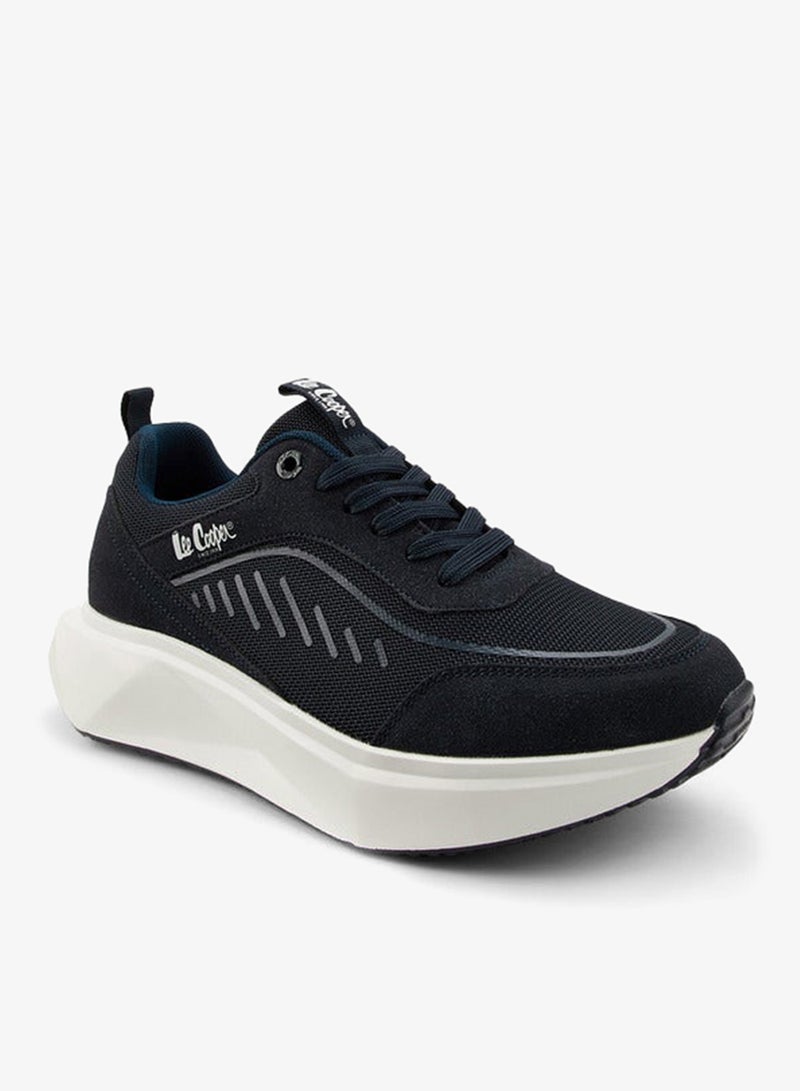 Lee Cooper Men's Panelled Lace-Up Sneakers with Pull Tabs - Image 3