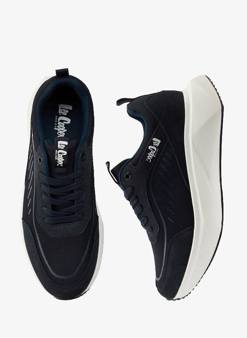 Lee Cooper Men's Panelled Lace-Up Sneakers with Pull Tabs - Image 2