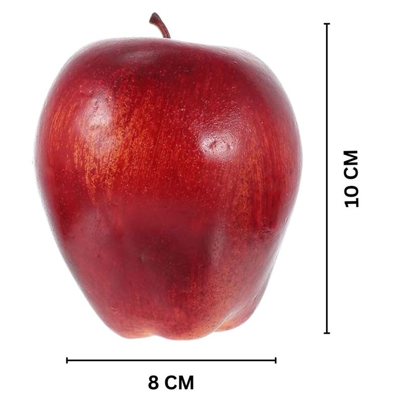 SINGAA تفاح صناعي مزيف للمنزل، المتاجر، الفنادق، طاولة الطعام، الاستقبال، التصوير، المطبخ، تعليم الأطفال وتزيين الفعاليات - (عبوة من 5) - Image 2