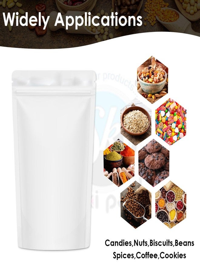 SKY FLEXI PACK Matte White Zip Lock Stand Up Pouches | 13x21.5 cm | 200gm | Pack of 10 | Durable Airtight Polyester Storage Bags Without Transparent Window | Leakproof Self-Sealing Multi-Purpose Pouch - Image 5