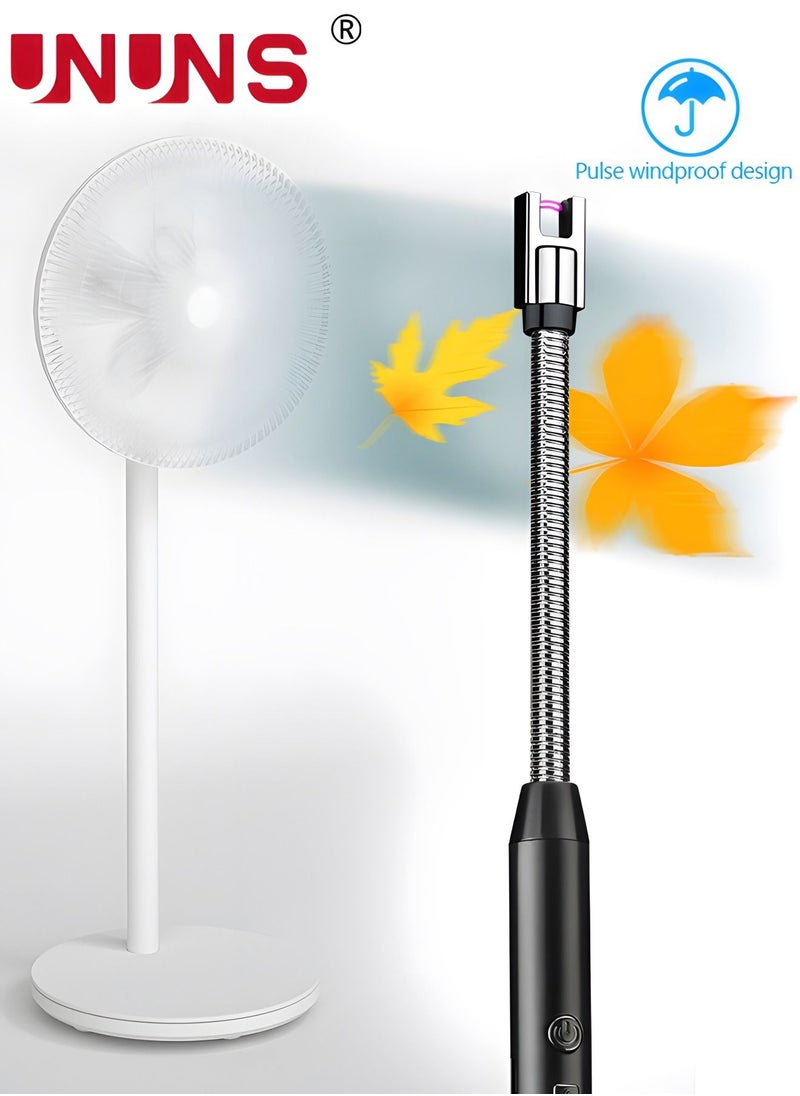 UNUNS Candle Lighter,Electric Arc Lighter,2PCS Windproof USB Rechargeable Electronic Plasma Arc Lighter With Safety Lock,LED Battery Indicator,Plasma Lighter Flameless for BBQ,Gas Stove  - Image 3