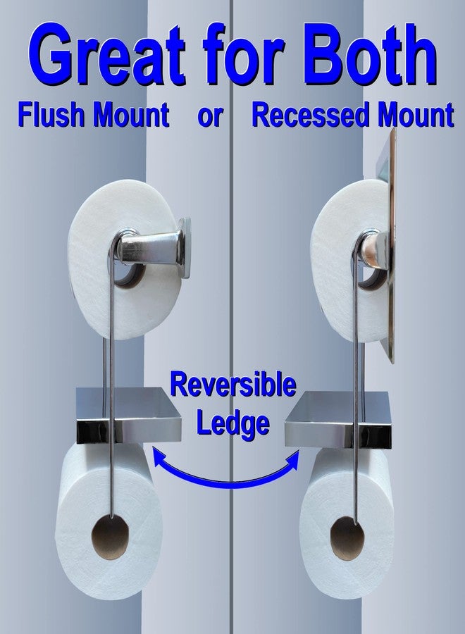 Weebak TP Pal Ledge - Hanging Extra Toilet Paper Roll Holder with Multi-Purpose Double Shelf, Durable Chrome - Image 5