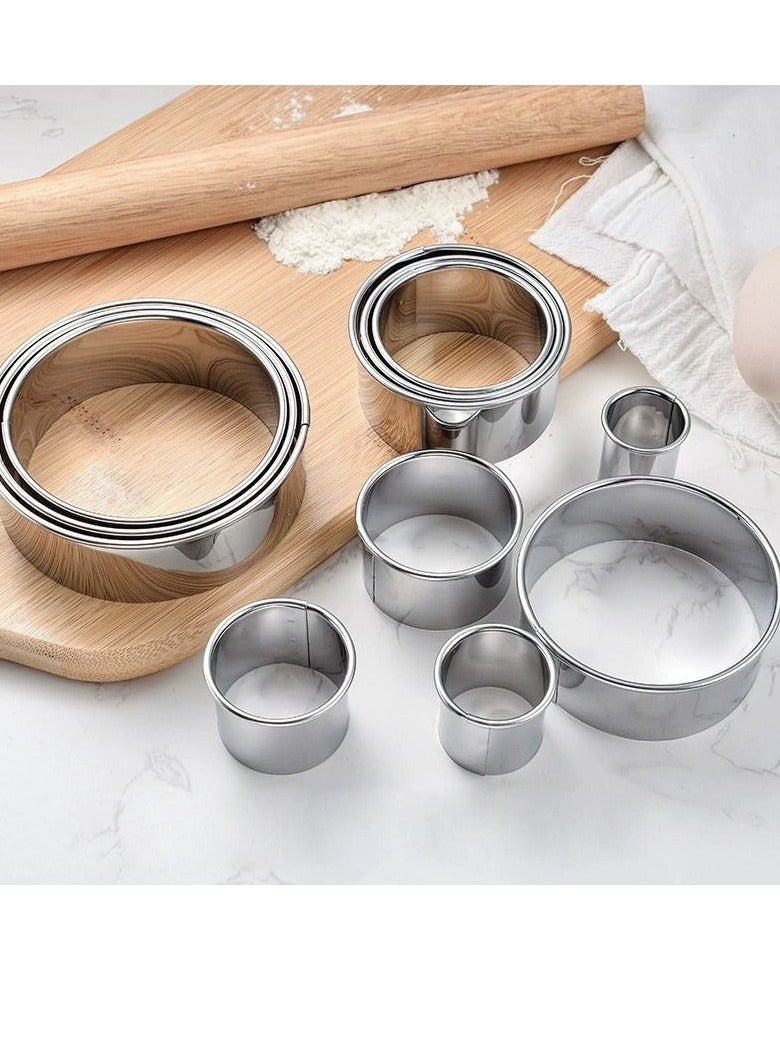 12 قطعة من الفولاذ المقاوم للصدأ جولة آلة قطع البسكويت ، مع الفضة تخزين مربع - Image 1