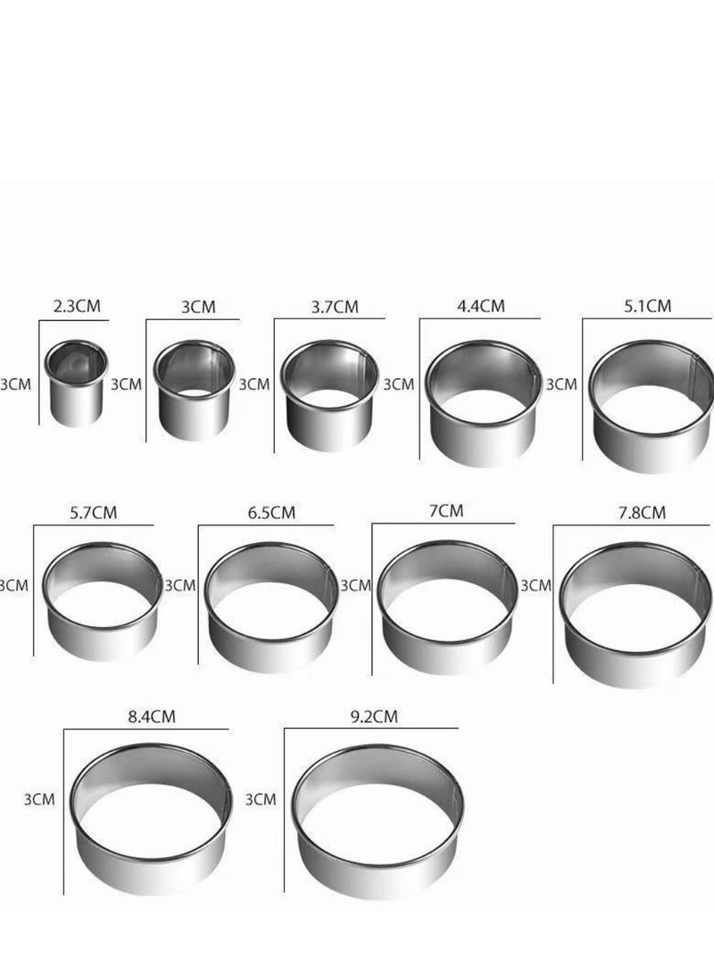12 قطعة من الفولاذ المقاوم للصدأ جولة آلة قطع البسكويت ، مع الفضة تخزين مربع - Image 4
