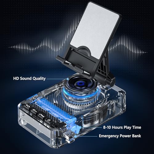 voijump Cell Phone Stand with Wireless Bluetooth Speaker and Charging, Anti-Slip Base HD Surround Sound, Perfect for Home/Outdoor, Phone Holder Compatible with iPhone/ipad/Samsung Galaxy, Gifts for Men Women - Image 2