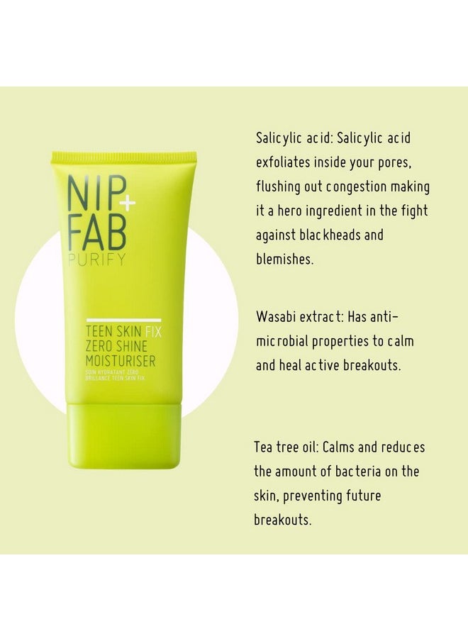 NIP+FAB - Nip + Fab Teen Skin Fix Zero Shine Face Moisturizer With Niacinamide And Antioxidant Wasabi Extract Shine Free Mattifying Facial Cream For Oil Control Prevent Breakouts Even Skin Tone 1.35 Ounce - Image 1