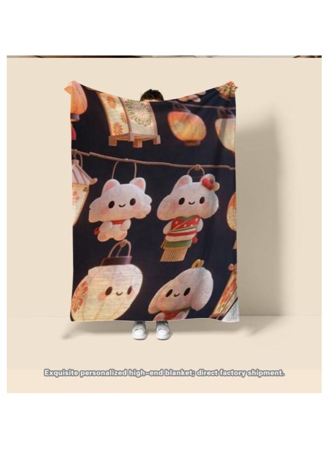 general Children's or student cartoon flannel thin blanket (warm and comfortable, suitable for sleep, games) 100cm*150cm - Image 1