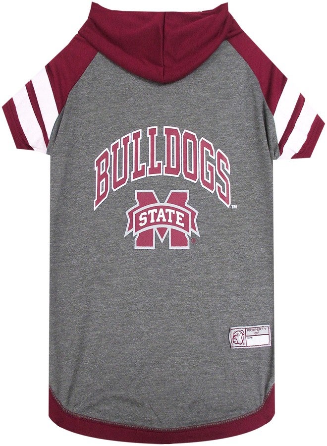 Pets First NCAA Mississippi State Bulldogs Hoodie for Dogs & Cats, Large. | Collegiate Licensed Dog Hoody Tee Shirt | Sports Hoody T-Shirt for Pets | College Sporty Dog Hoodie Shirt - Image 1