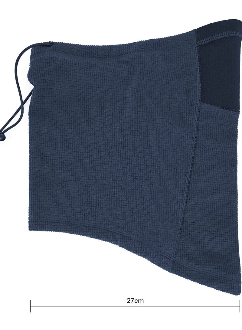 Thick Neck Warmer Gaiter Tube Scarf with Drawstring Plaid Fleece Breathable Windproof Face Mask for Men and Women  - Image 2