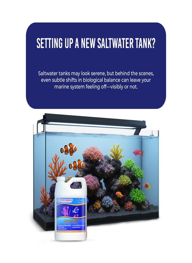 دي آر تيم أكواتيكز دكتور تيمز أكواتيكس أكوا كلينز لأحواض أسماك المياه المالحة - 32 أونصة - مزيل للسموم، ومزيل للكلور، ومخفض للأمونيا لأحواض الأسماك الجديدة والمجهزة. - Image 2