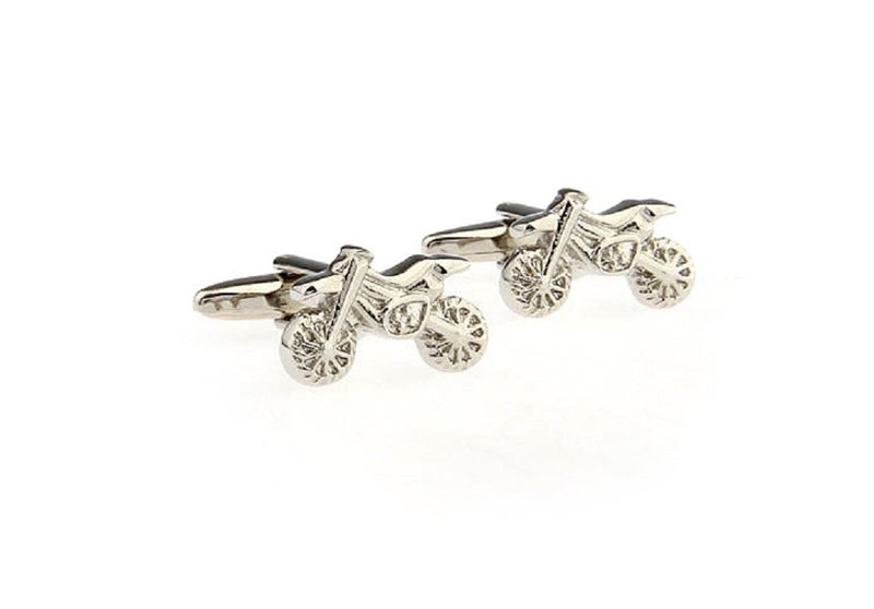 MRCUFF Motorcycle Bike Off Road Dirt Pair of Cufflinks in a Presentation Gift Box & Polishing Cloth - Image 2