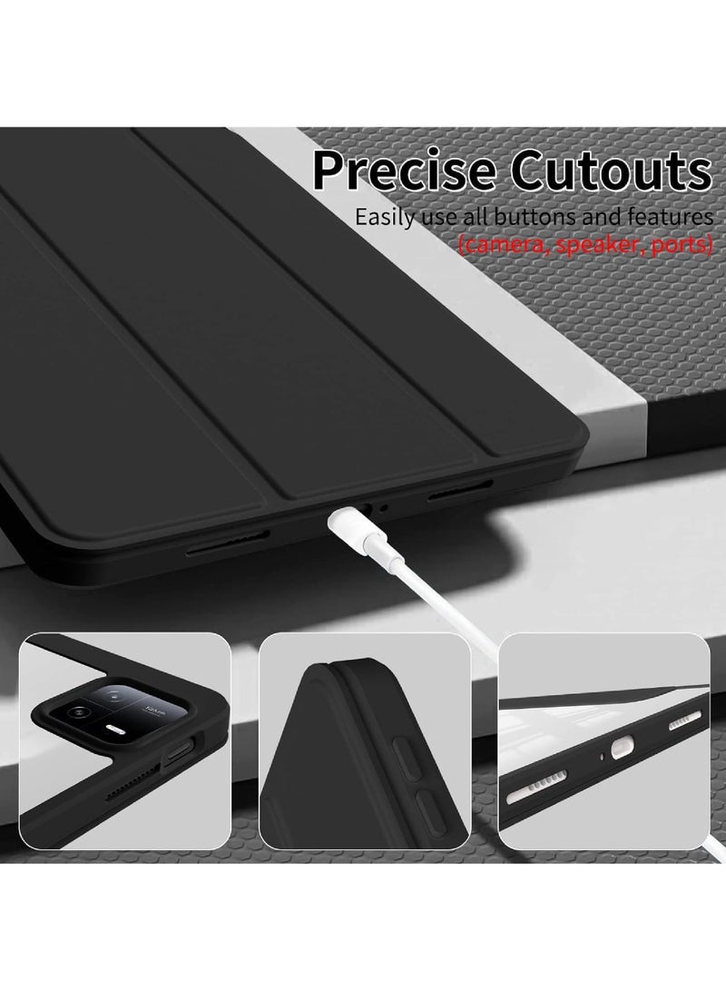 Captaintech Xiaomi Pad 6/Pad 6 Pro Case (11” 2023) – Transparent Hard Shell with Tri-Fold Stand u0026 Pen Holder | Auto Wake/Sleep Smart Cover - Image 5