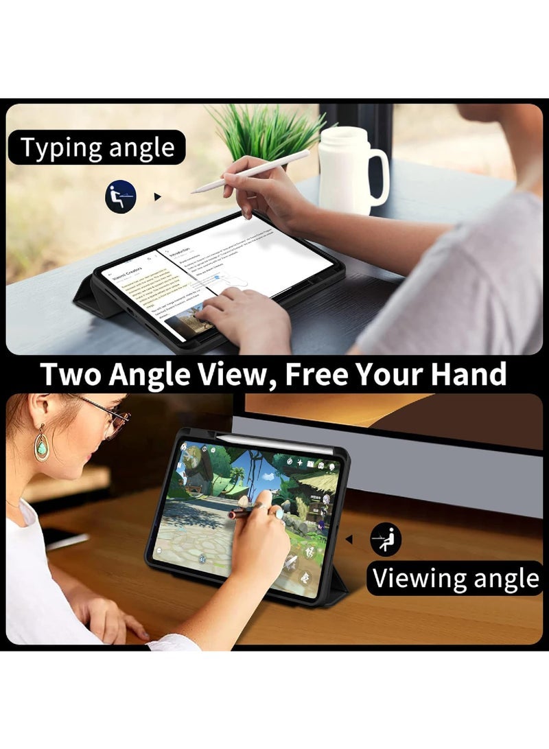 Captaintech Xiaomi Pad 6/Pad 6 Pro Case (11” 2023) – Transparent Hard Shell with Tri-Fold Stand u0026 Pen Holder | Auto Wake/Sleep Smart Cover - Image 4