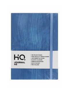 HQ A5 Size Hard Bound Journal Lined Notebook 160 Pages With Elastic Closure Blue Cover  - Image 1