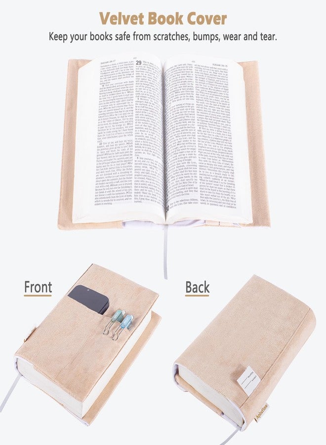 Aplufine أغلفة كتب APLUFINE للكتب ذات الغلاف الورقي، غلاف مخملي لمحبي الكتب، غلاف قماشي مزود بجيب لموردي الكتب، غلاف قابل لإعادة الاستخدام للكتب ذات الغلاف الورقي - Image 2