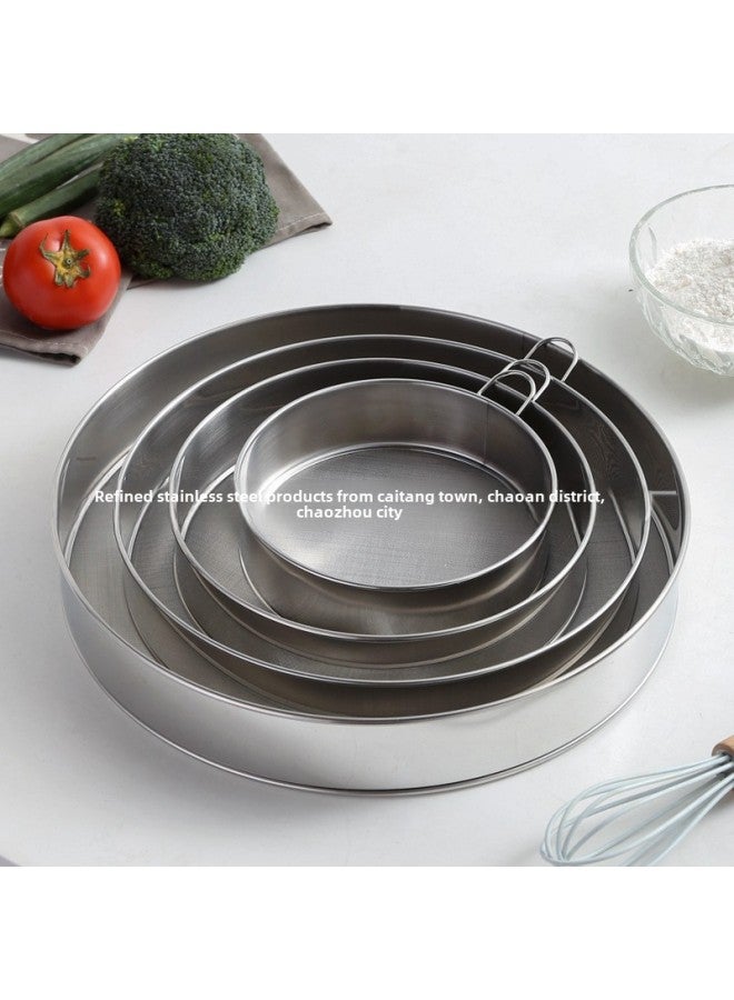 Thickened 60-mesh 304 Stainless Steel Handheld Ultra-fine Flour Sieve For Baking Noodle Shops Durable Kitchen Utensil-Specifications:-Steel Ring 304-Net 304-With Hook -- 15-20-25-30 Set (box Packaging)  - Image 4