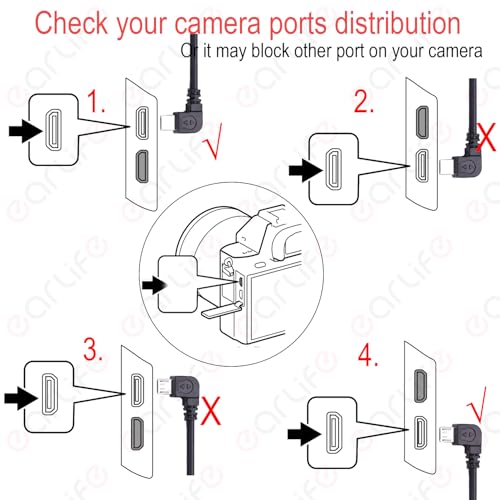 earlife RS Multi-Camera Control Cable(USB-C to Micro), Right Angle, for DJI RS4 Pro RS4 RS3 Pro RS3 Mini RS3 RSC2 RS2 Gimbal Stabilizer, for SONY a7m2 a9 for CANON 5d4 5dsr NIKON Panasonic Fujifilm Camera - Image 5