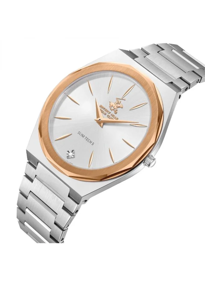 بيفرلي هيلز بولو كلوب BEVERLY HILLS POLO CLUB BP3667X.330 Men's Analog Display Watch & Metal Strap Silver