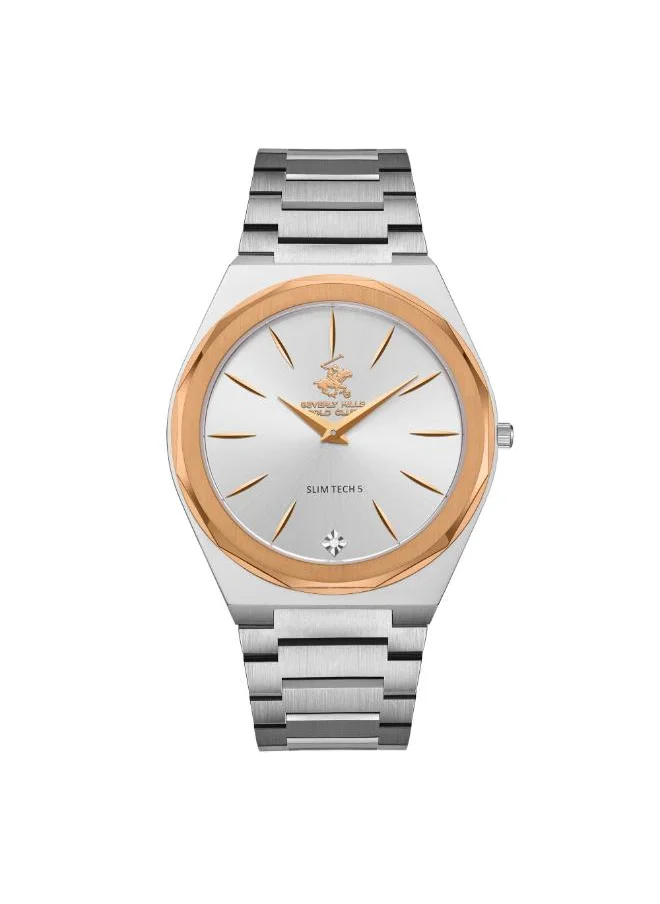 بيفرلي هيلز بولو كلوب BEVERLY HILLS POLO CLUB BP3667X.330 Men's Analog Display Watch & Metal Strap Silver