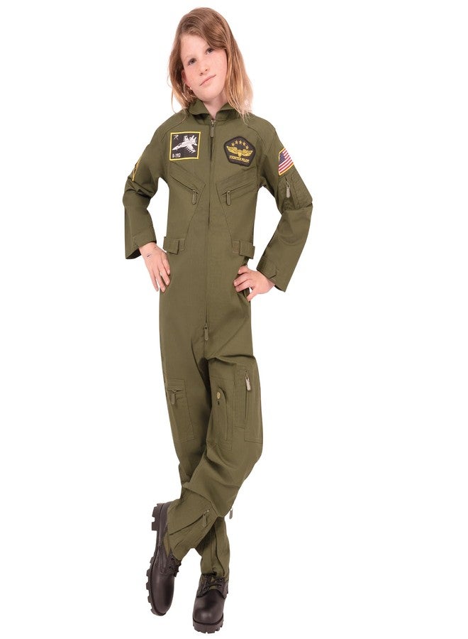 Rothco Kids Aviator Flight Coverall - Olive Drab, M Size - Image 1